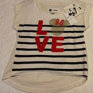 Gap Minnie Mouse Tee, LOVE, striped